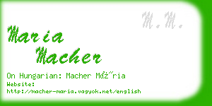 maria macher business card